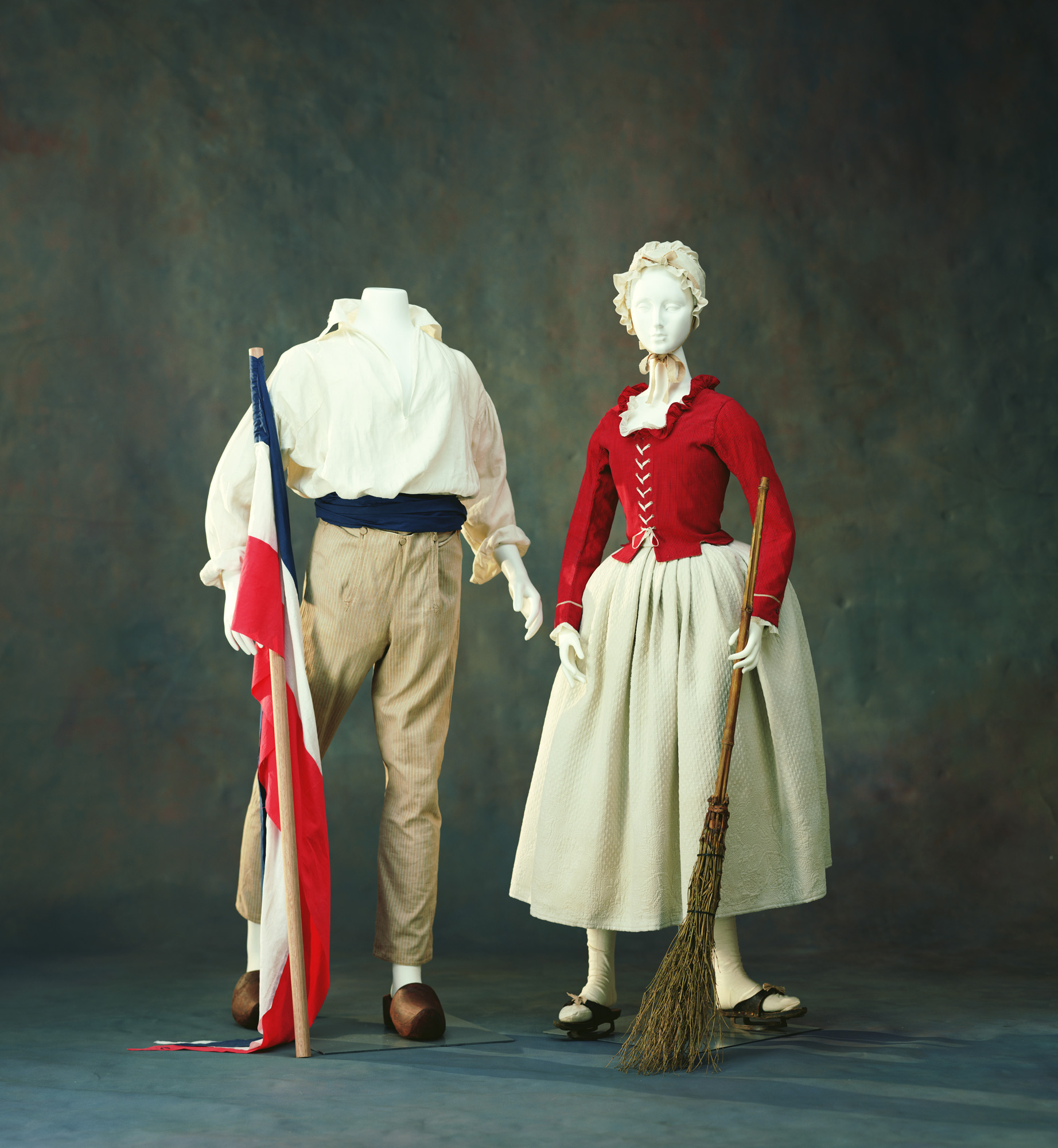 Man’s Shirt, Trousers [Left] Jacket, Petticoat [Right]